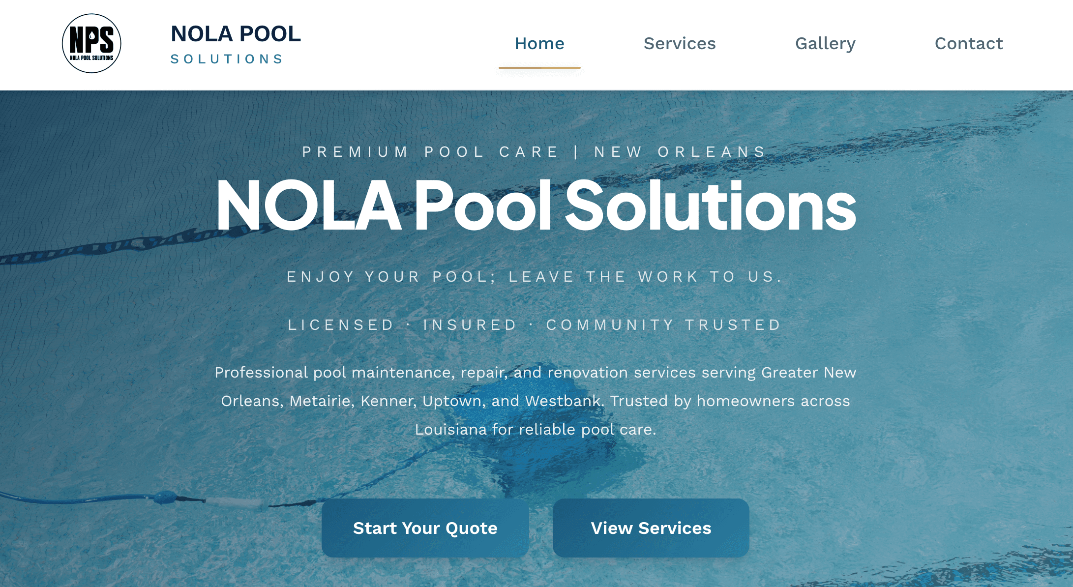 NOLA Pool Solutions project preview